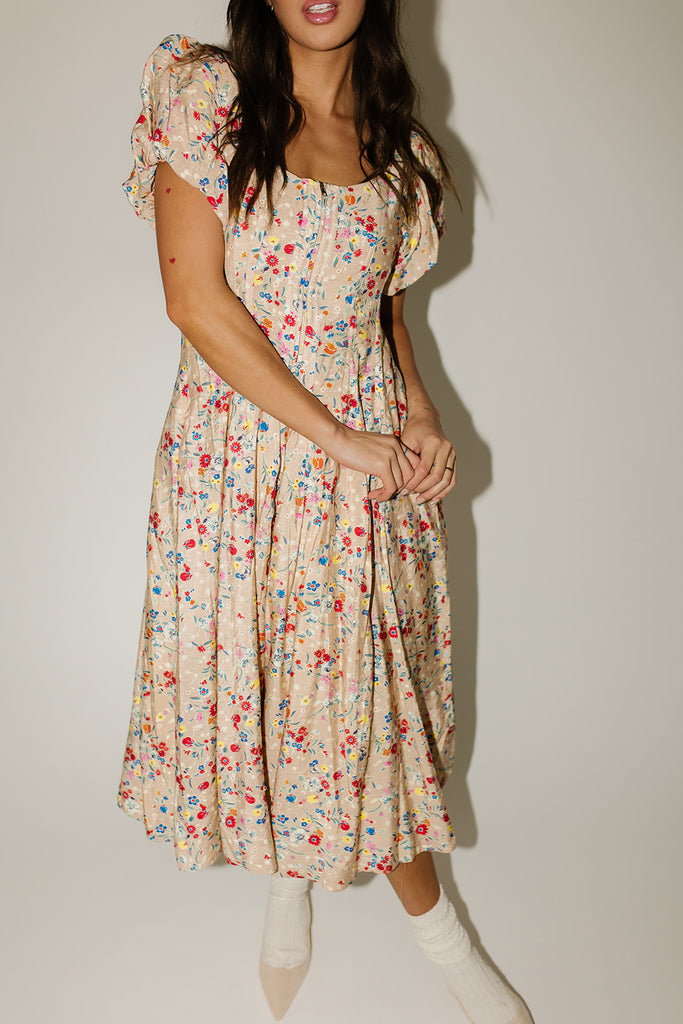 doe zipper midi dress // floral *zoco exclusive*