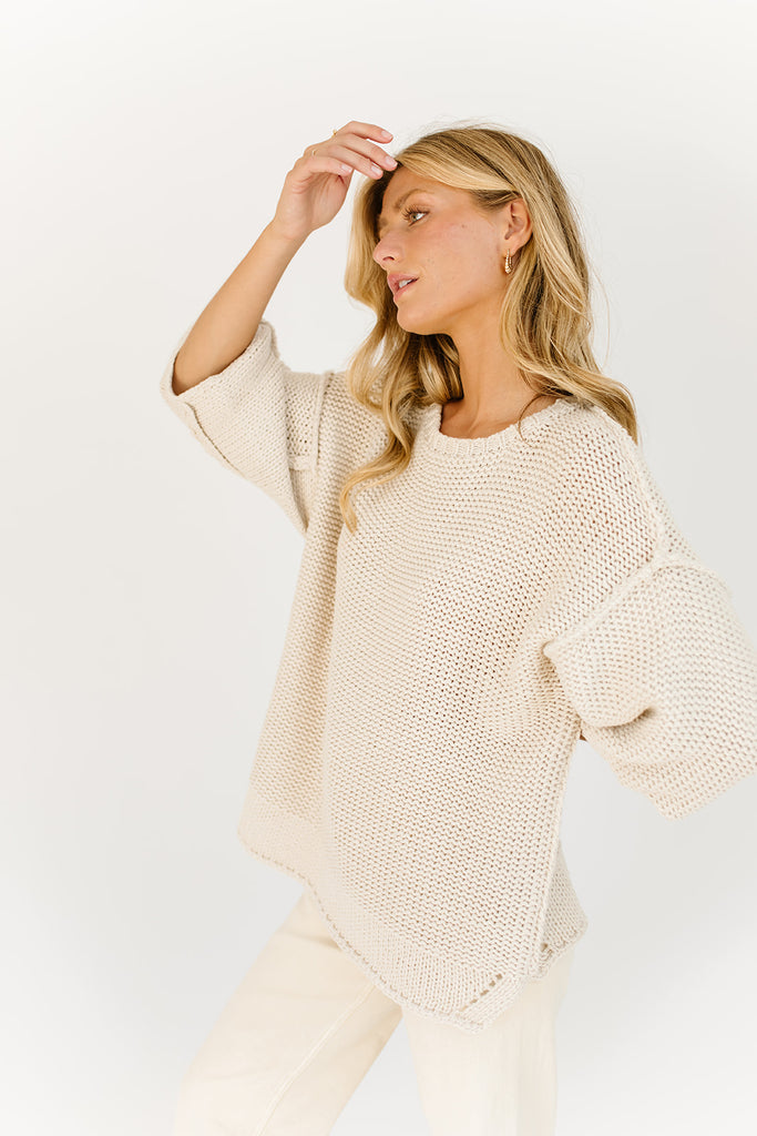 charles knit sweater // oat milk *restocked*