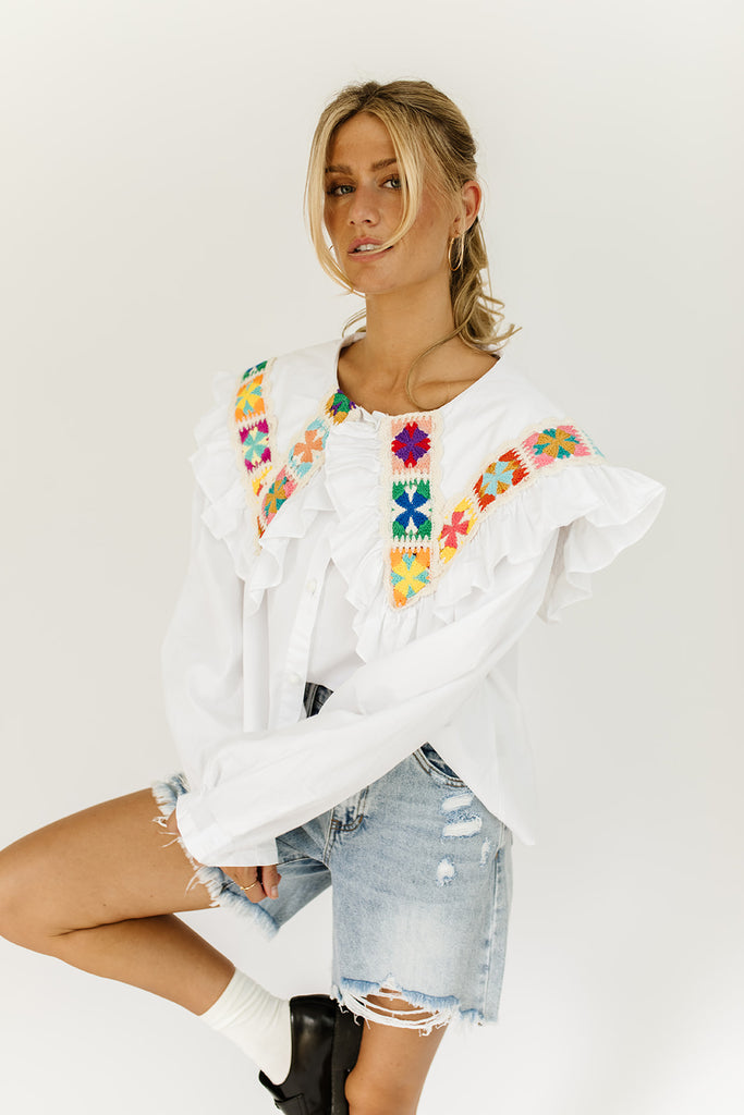 storybook embroidered blouse