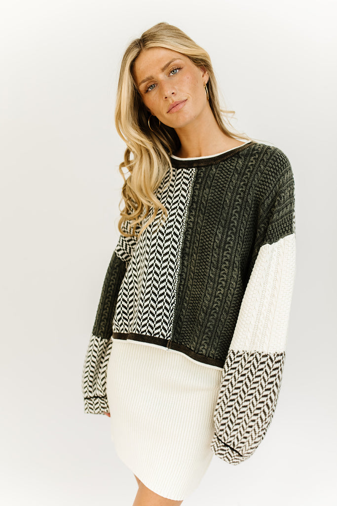 carrie patchwork sweater *restocked*