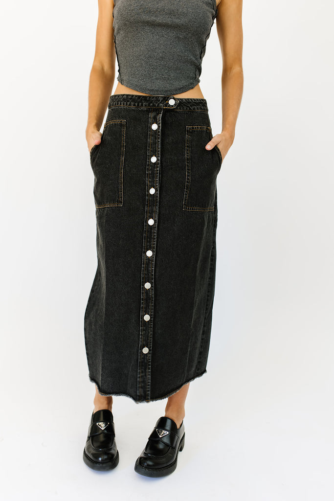 ari denim maxi skirt