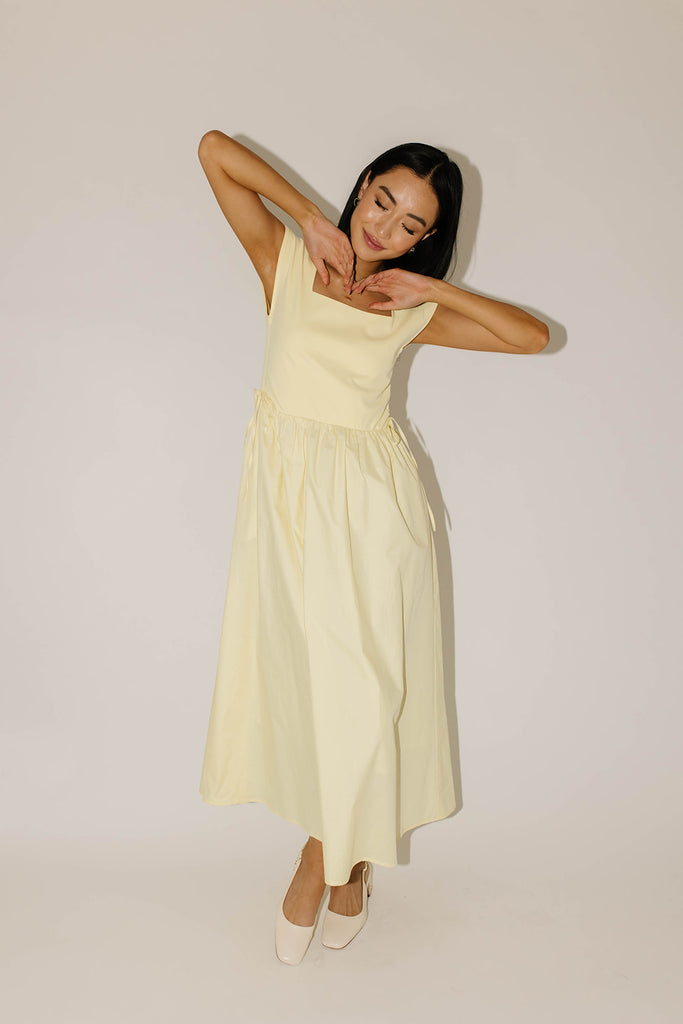 afterglow midi dress // butter yellow *zoco exclusive*