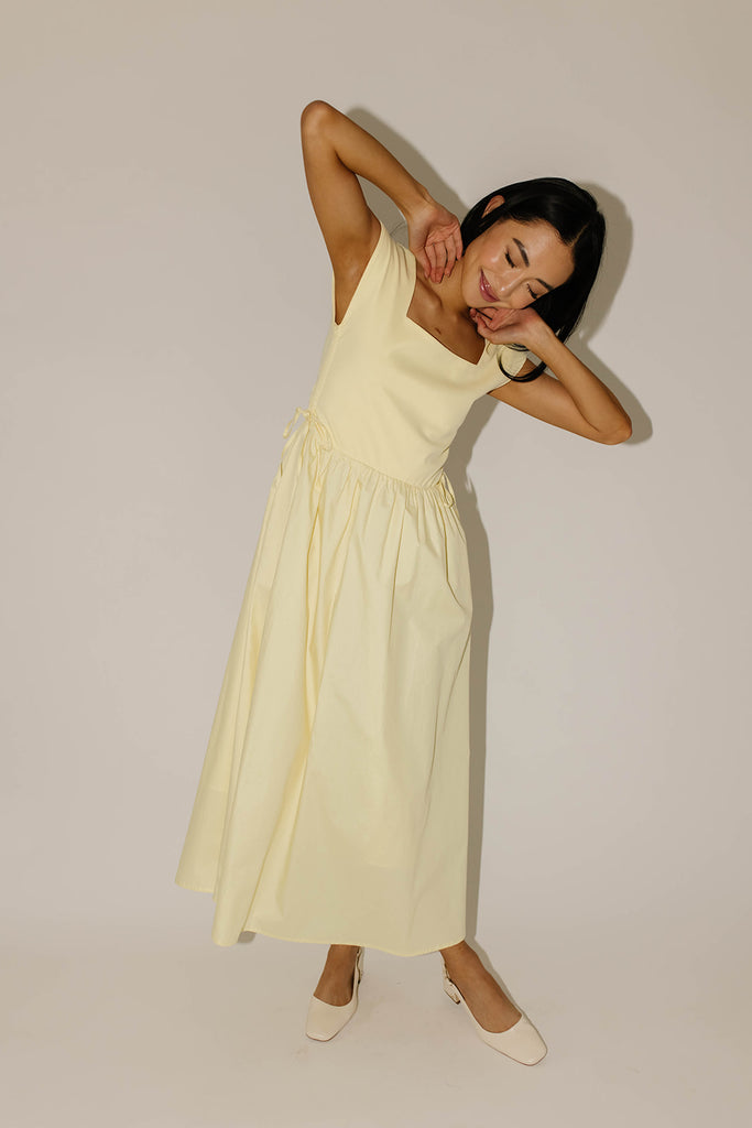afterglow midi dress // butter yellow *zoco exclusive*