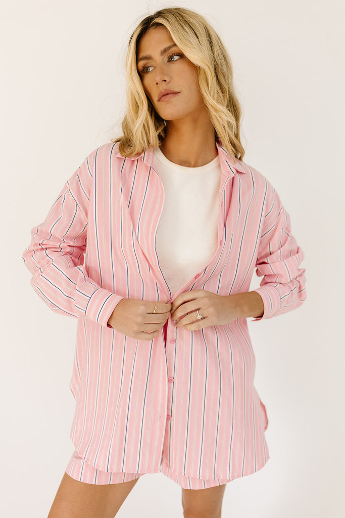 peppermint striped set // pink