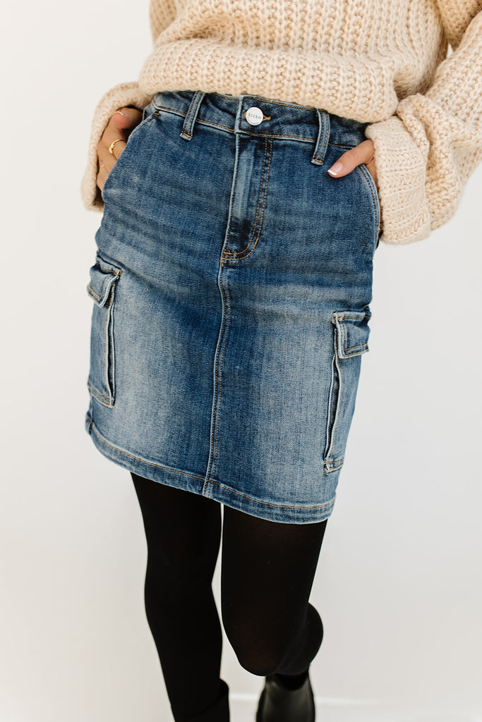 hillary cargo skirt // denim
