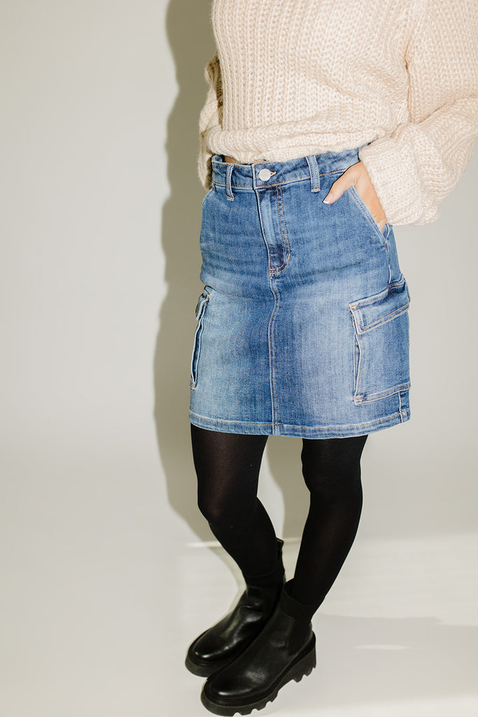 hillary cargo skirt // denim