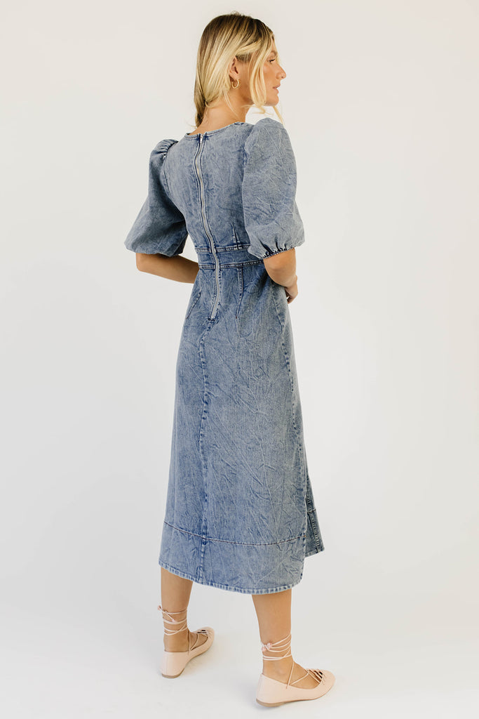 sara beth denim midi dress *restocked*