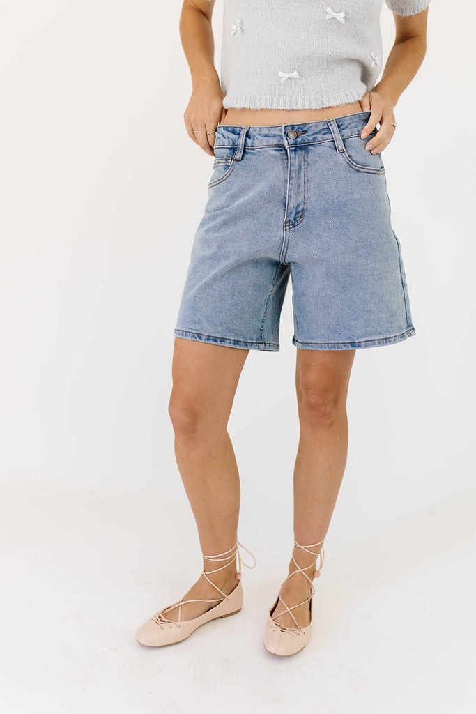 gravity denim shorts
