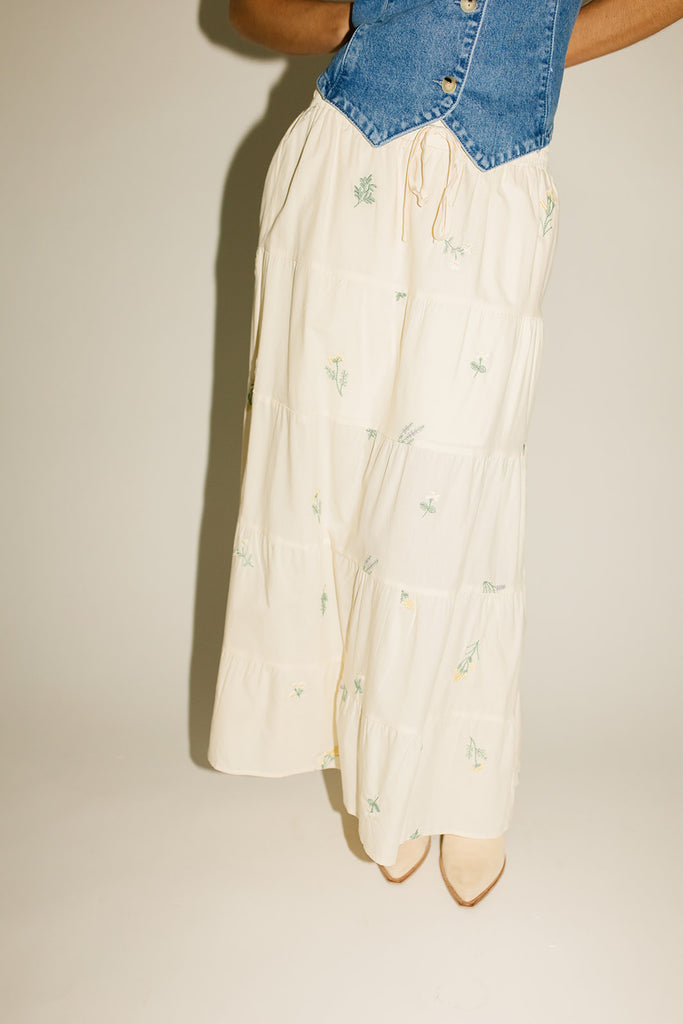 celine floral maxi skirt