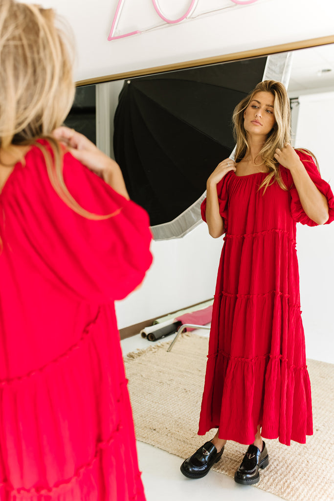 daymaker dress // poppy red *zoco exclusive*