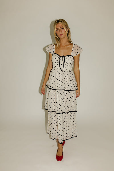 audrey polka dot midi dress *restocked* – shop zoco