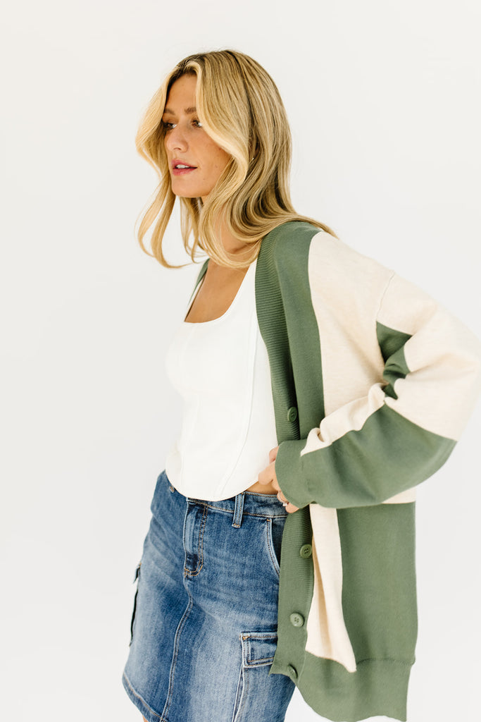 sami color block cardigan