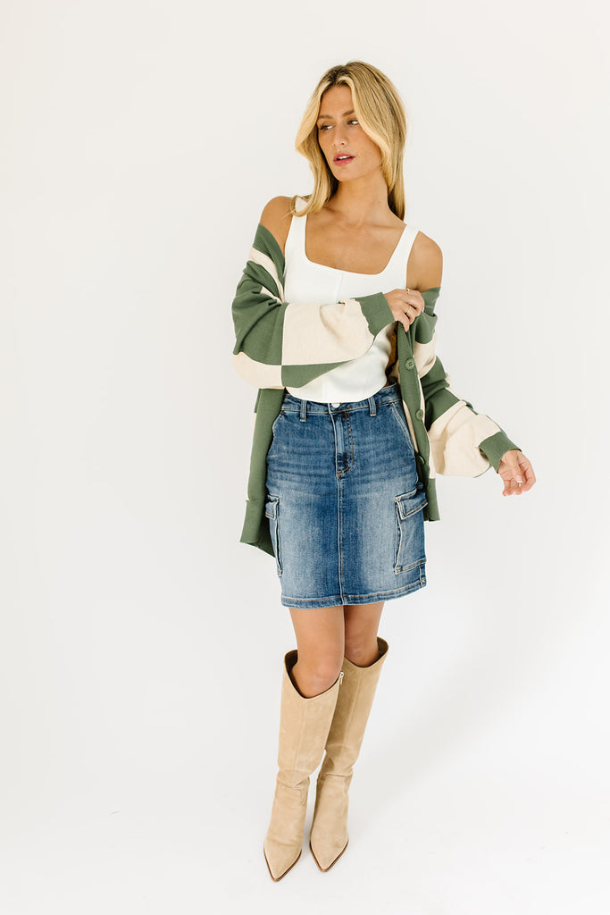 sami color block cardigan