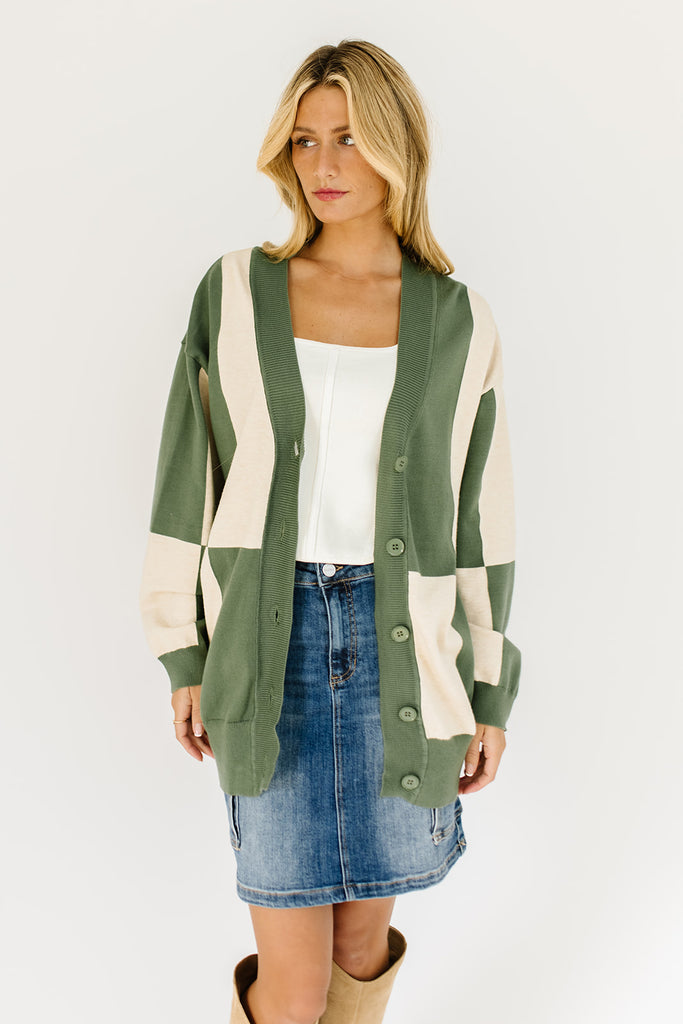 sami color block cardigan