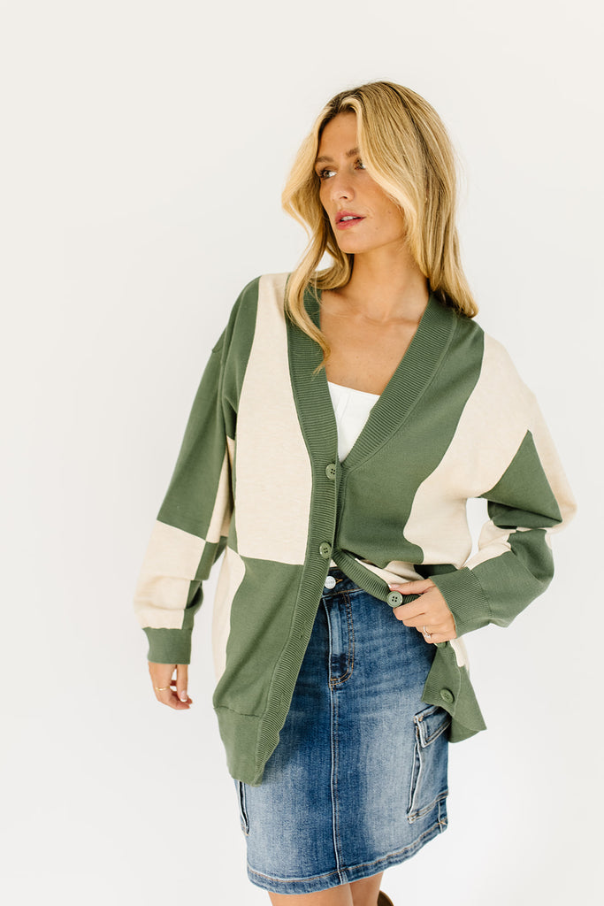 sami color block cardigan