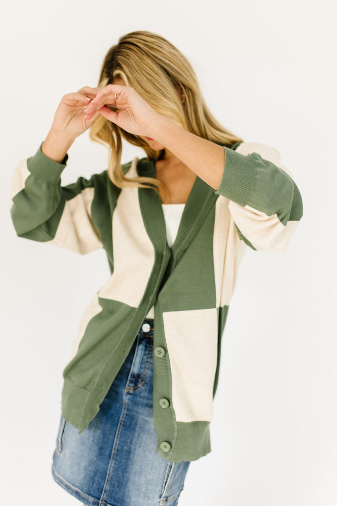 sami color block cardigan