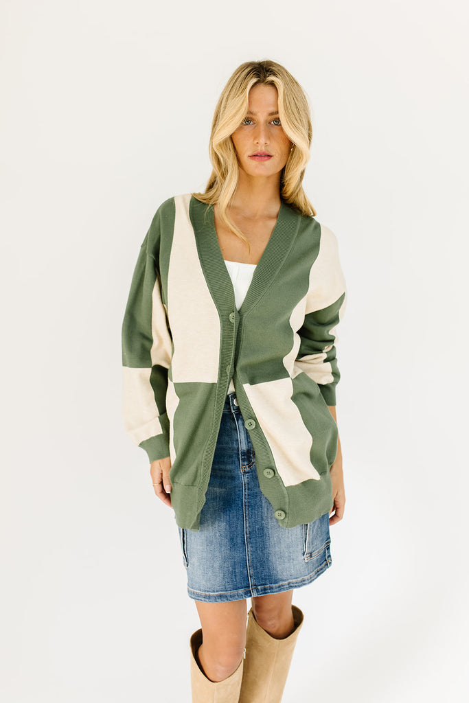 sami color block cardigan