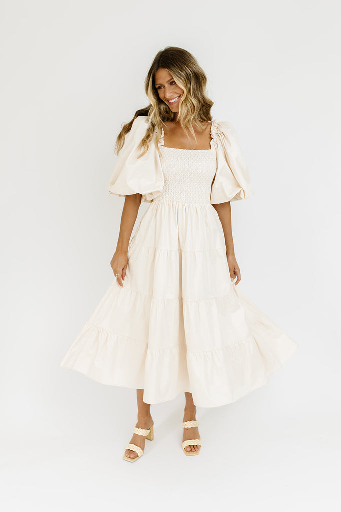 scout puff sleeve dress // cream *zoco exclusive*
