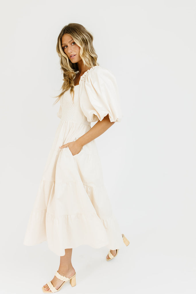 scout puff sleeve dress // cream *zoco exclusive*