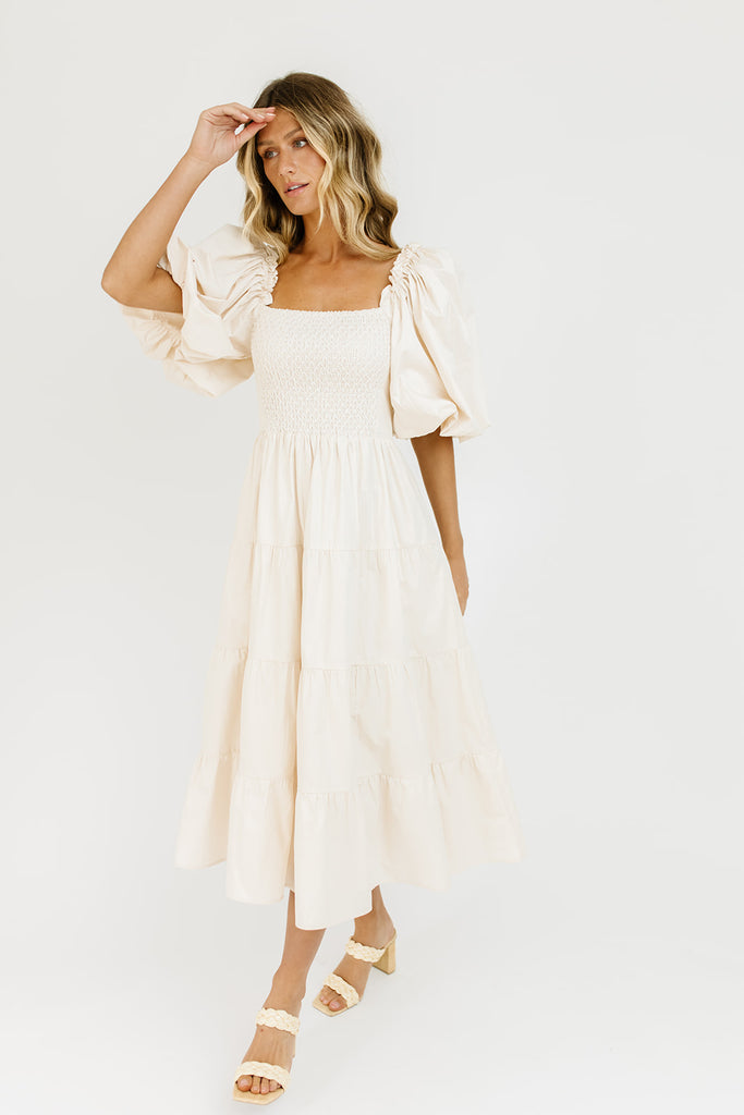 scout puff sleeve dress // cream *zoco exclusive*