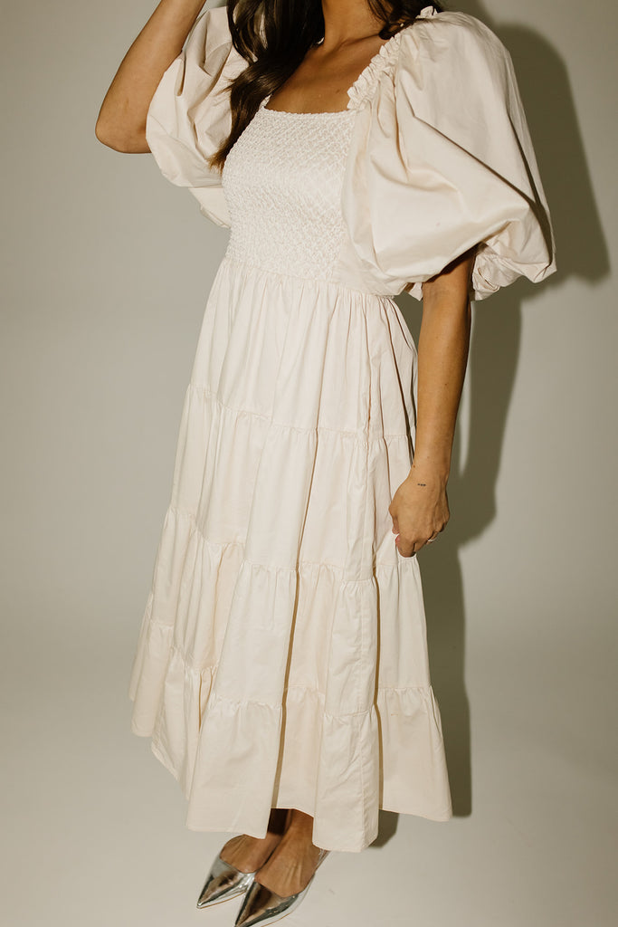 scout puff sleeve dress // cream *zoco exclusive*