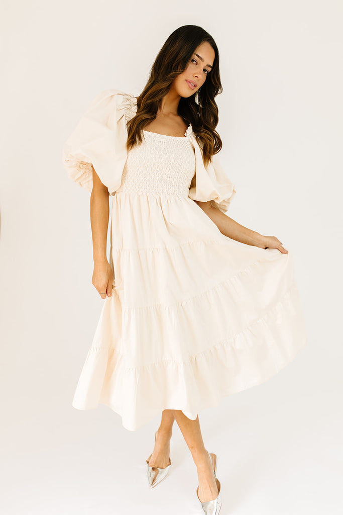 scout puff sleeve dress // cream *zoco exclusive*
