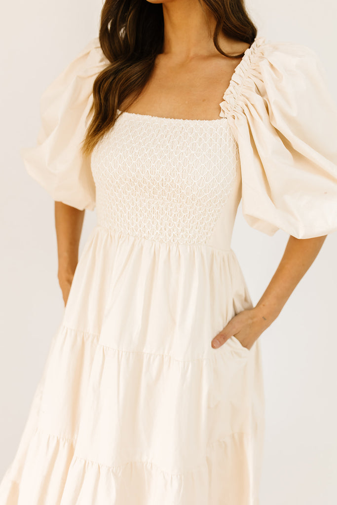 scout puff sleeve dress // cream *zoco exclusive*