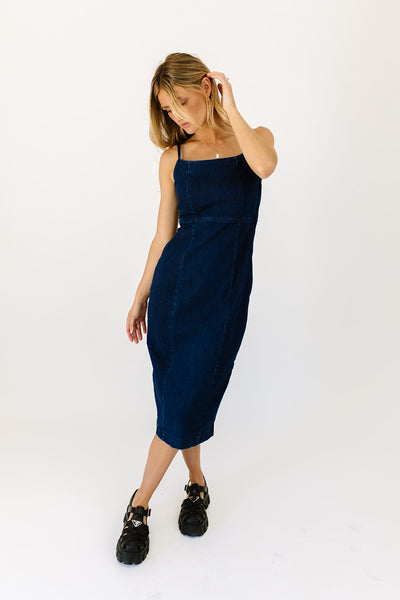 darla denim midi dress – shop zoco