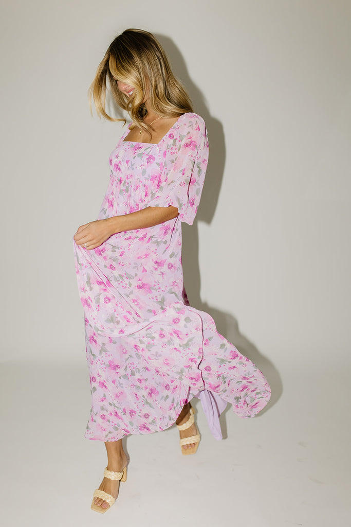 dona floral maxi dress // lilac