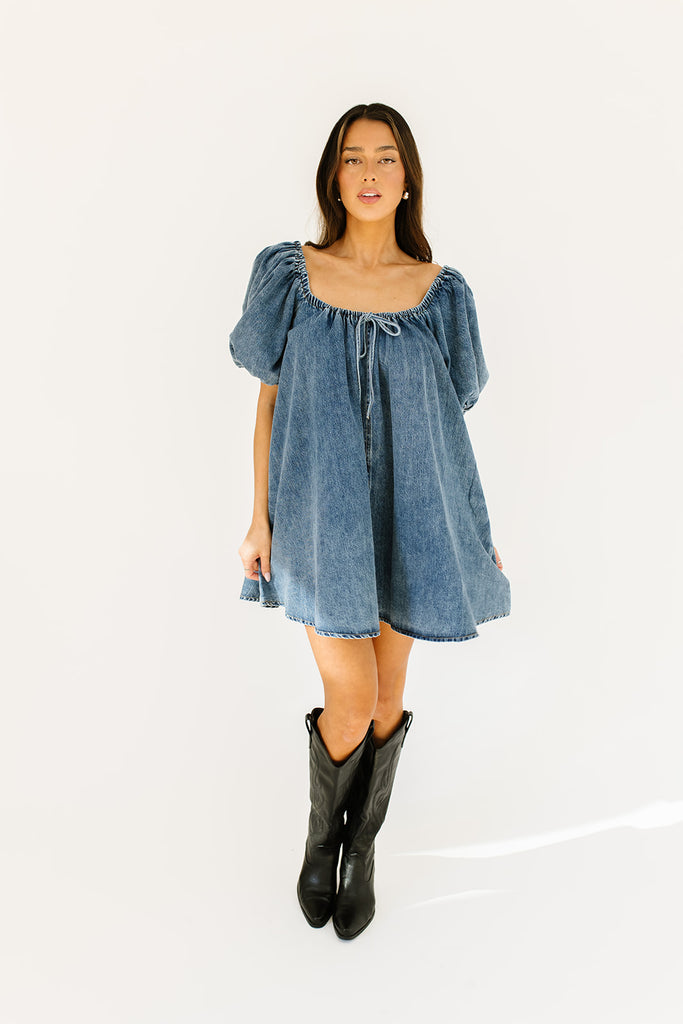 ari denim mini dress *restocked*