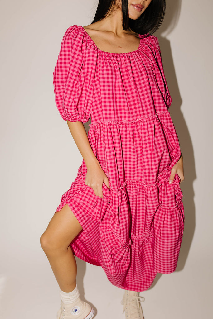 daymaker dress // pink gingham *zoco exclusive*