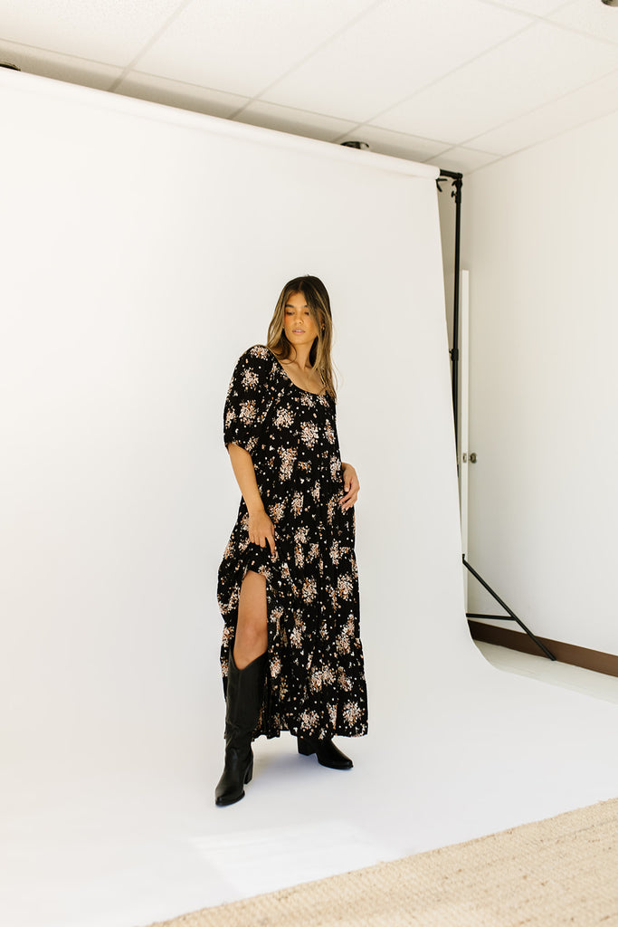 daymaker dress // fall black floral *zoco exclusive*