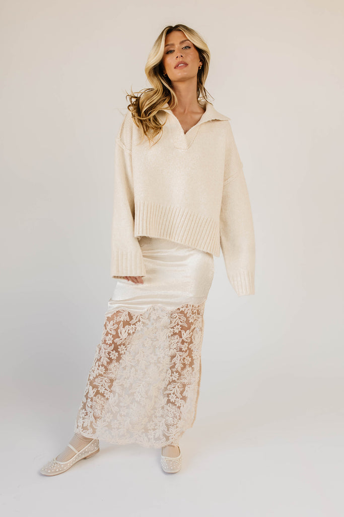 in a minute lace skirt