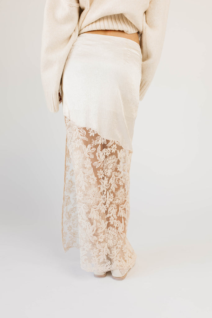 in a minute lace skirt