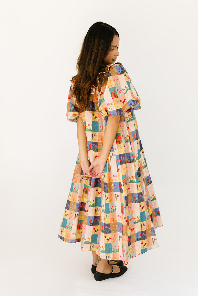 good luck puff sleeve dress // patchwork *zoco exclusive*