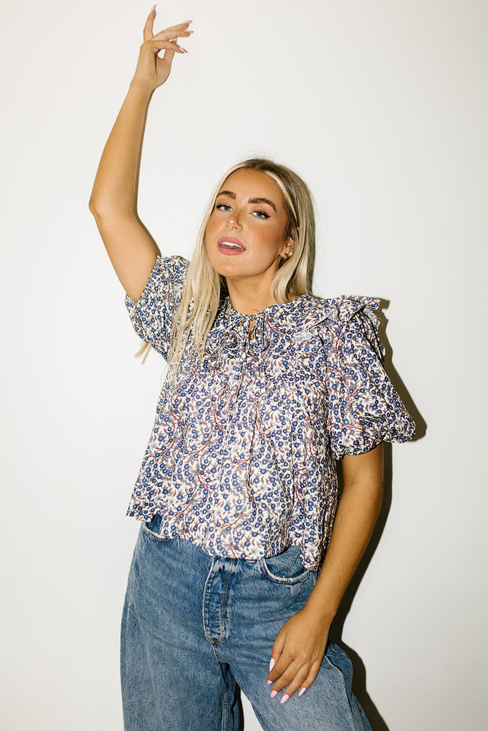 play time floral blouse