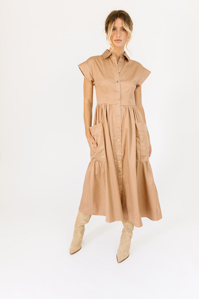 mindy collared midi dress