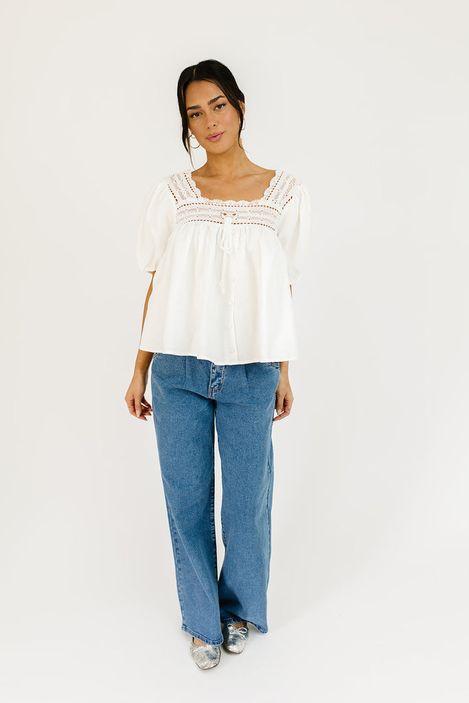 corbin pleated denim