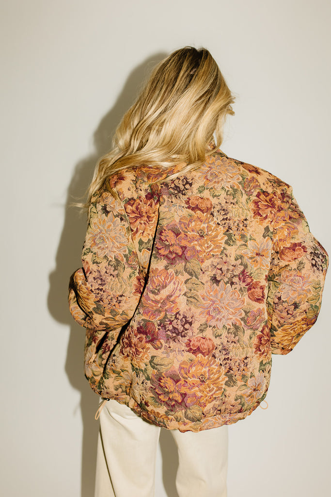isabel quilted floral jacket // brown floral *zoco exclusive*