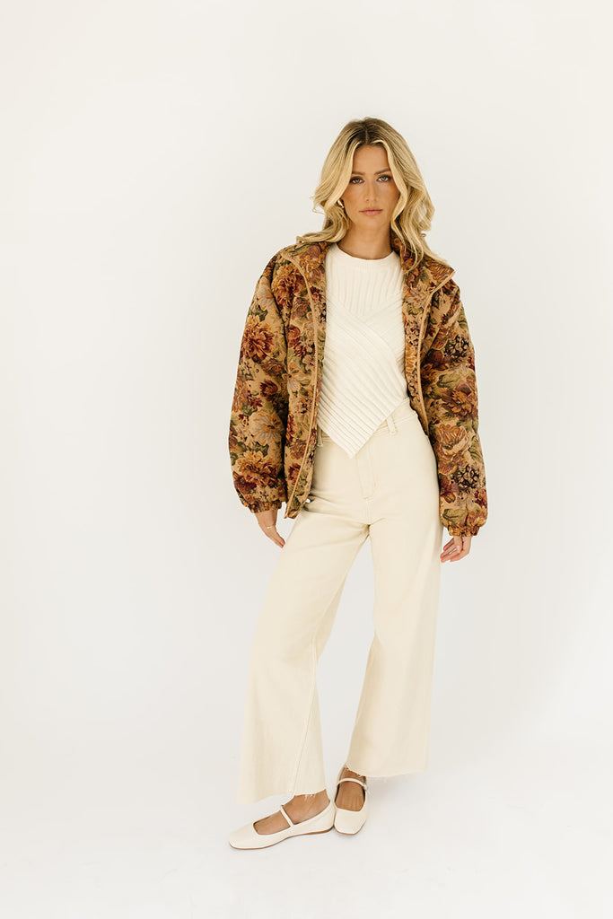 isabel quilted floral jacket // brown floral *zoco exclusive*