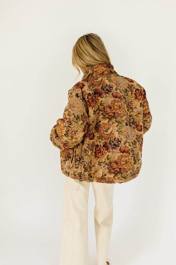 isabel quilted floral jacket // brown floral *zoco exclusive*