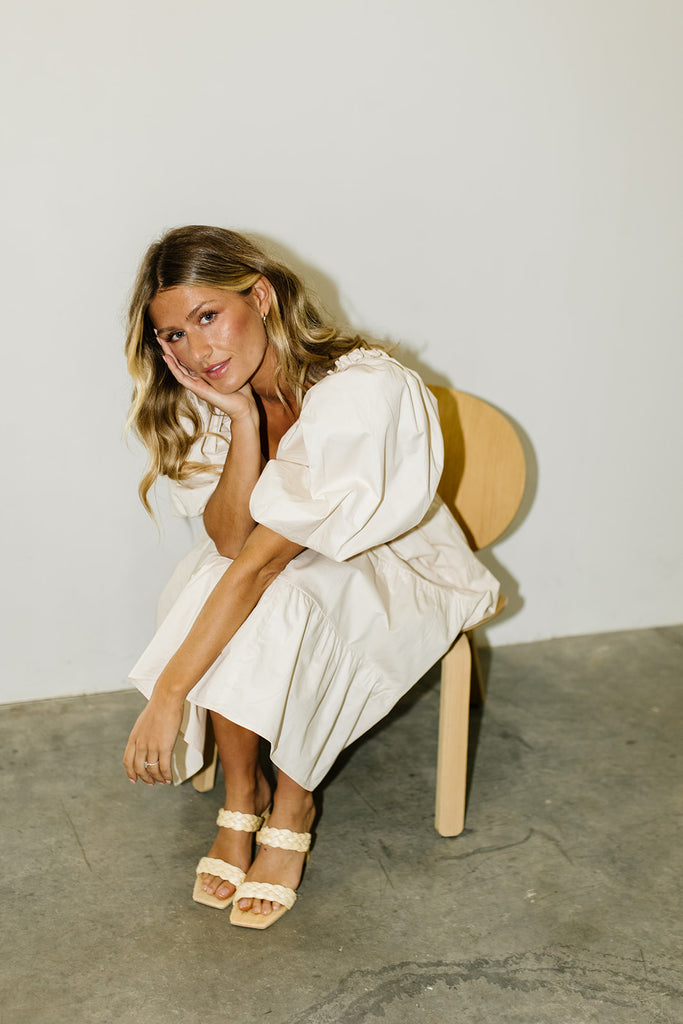 scout puff sleeve dress // cream *zoco exclusive*
