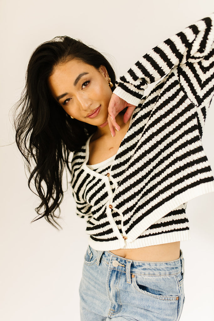 likewise striped sweater set