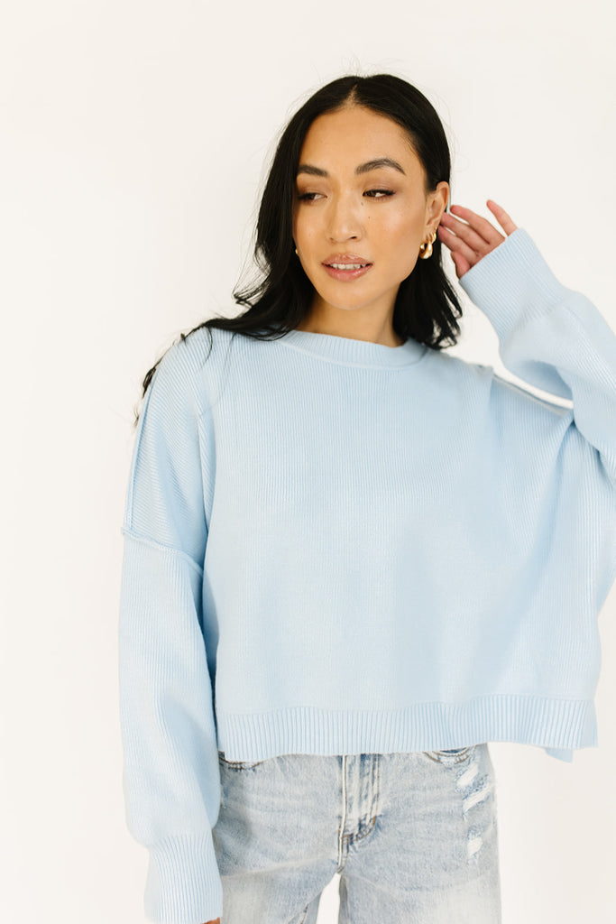 kitty pullover // baby blue