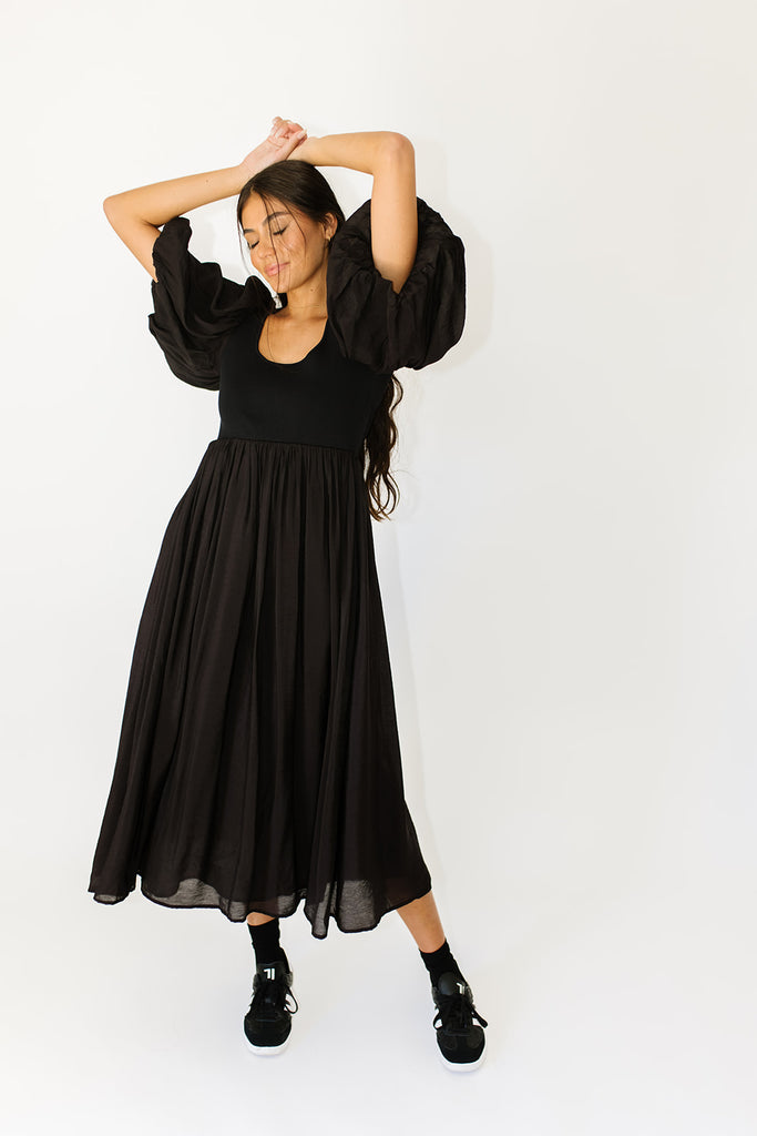 emma midi dress // black