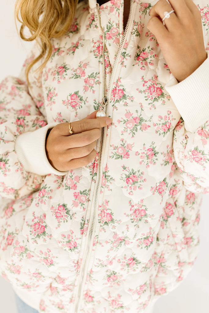 ollie floral quilted jacket *restocked*