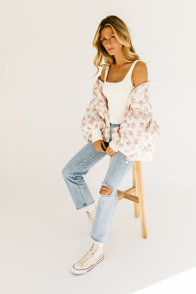 ollie floral quilted jacket *restocked*