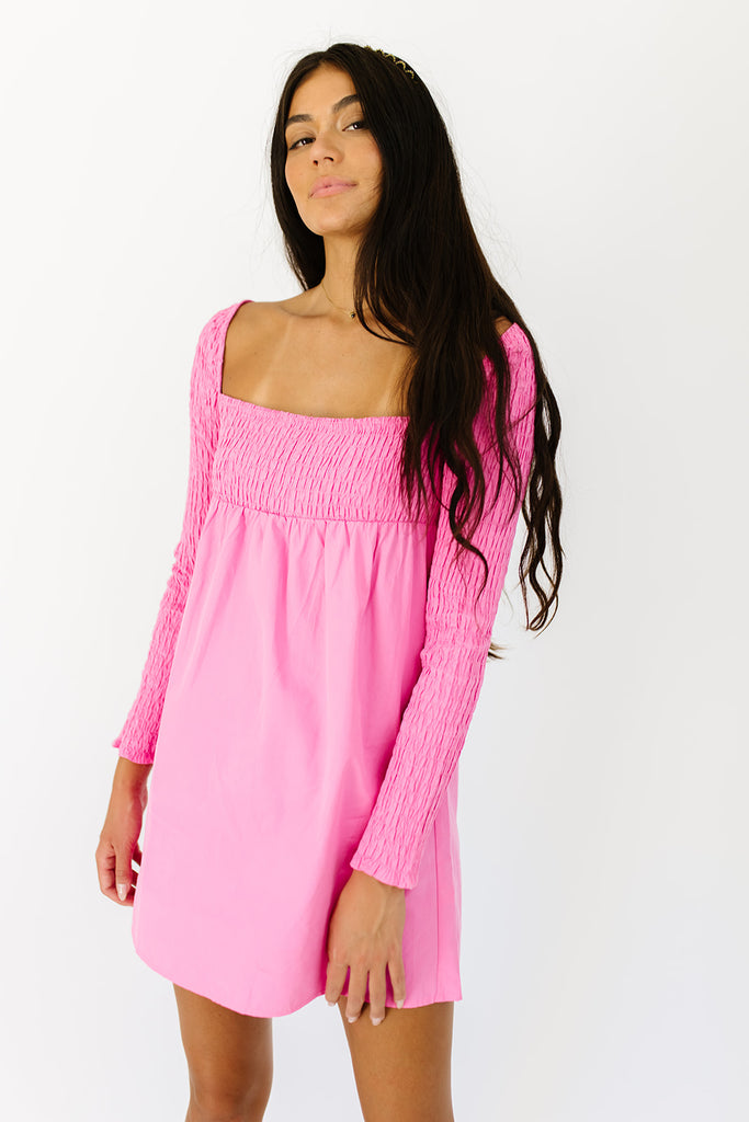 virginia smocked dress // bubblegum