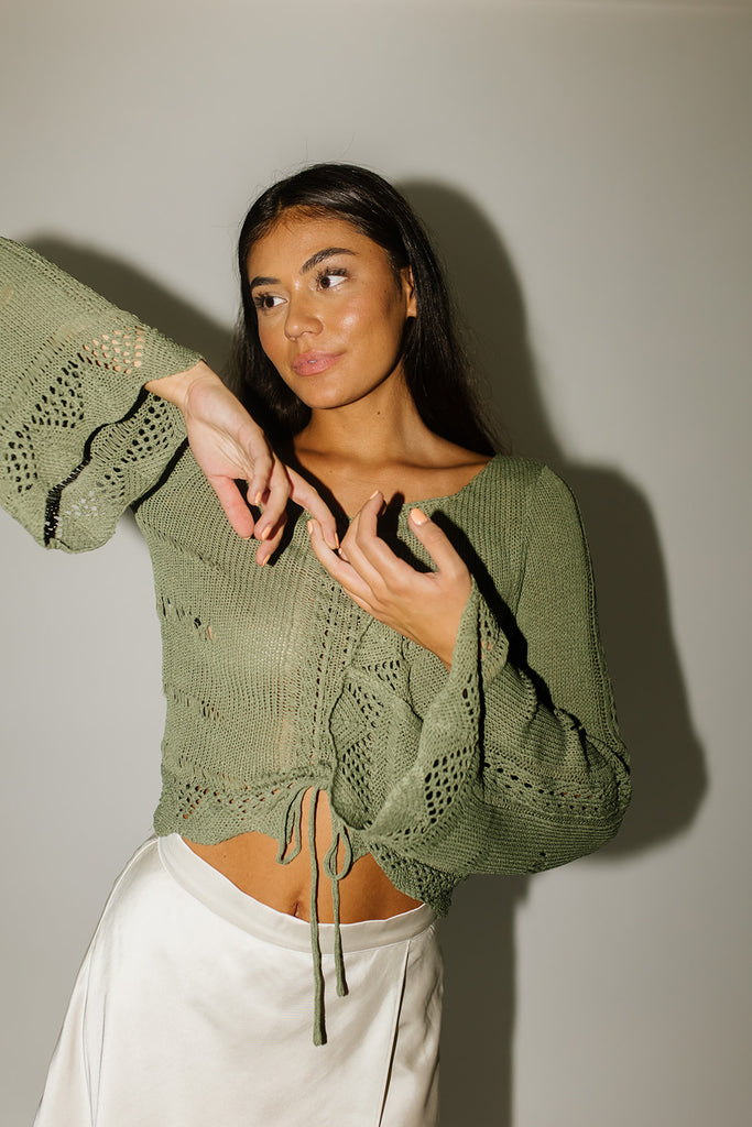 cameron knit top // olive