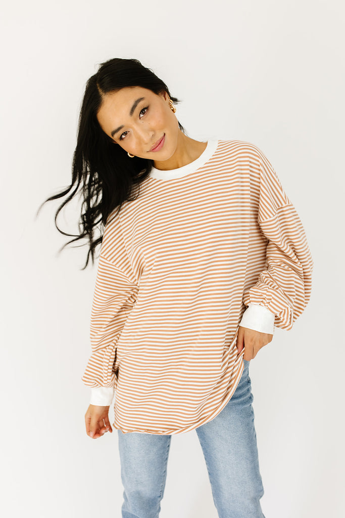 stone cold striped top // latte *preorder*